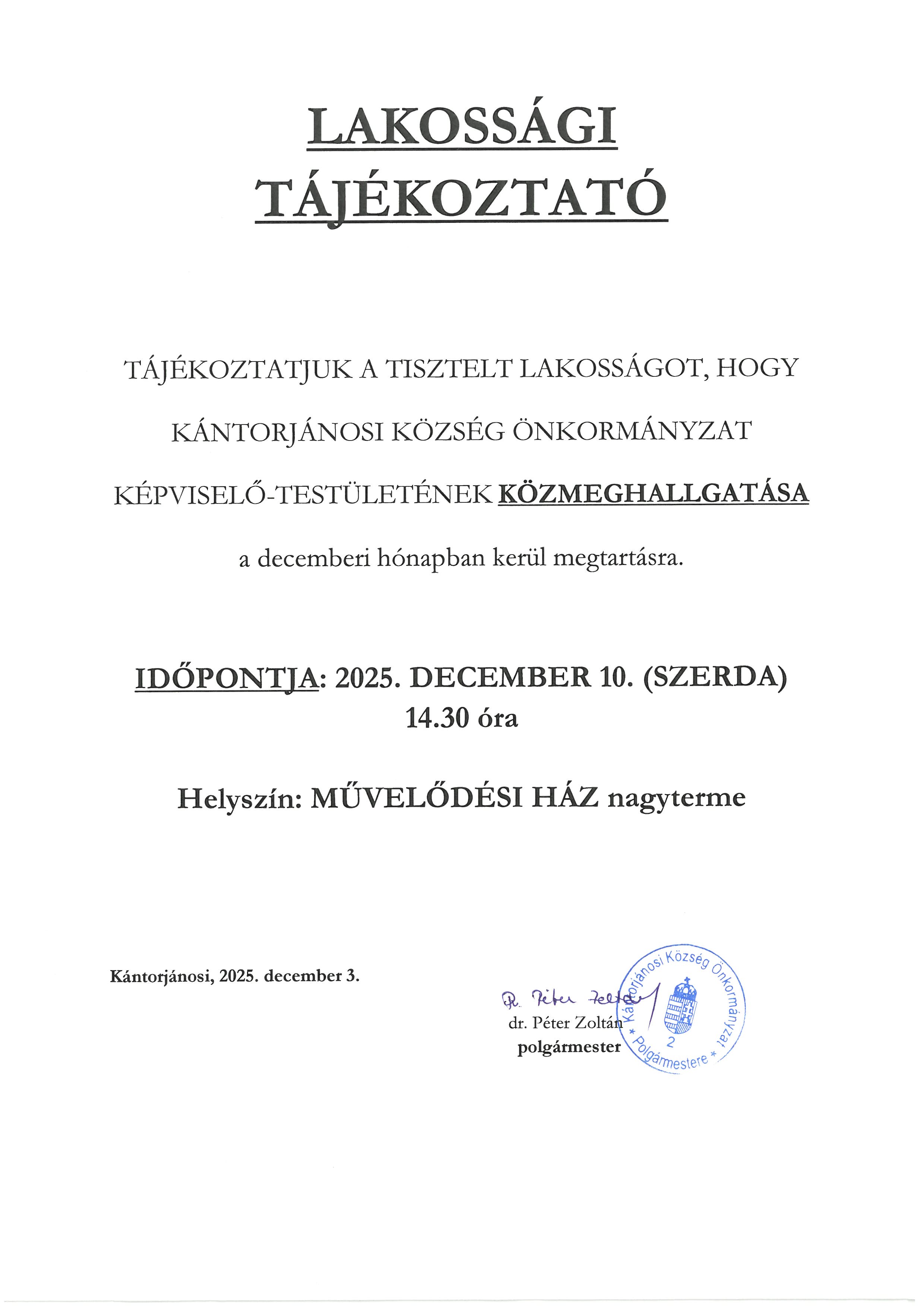 Közmeghallgatás 2025